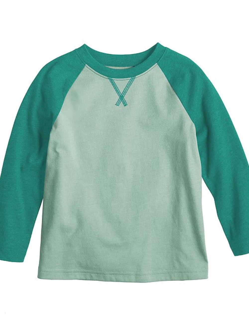 jumping beans Two-Tone Raglan Long Sleeve Shirt Teal & Mint size 4T